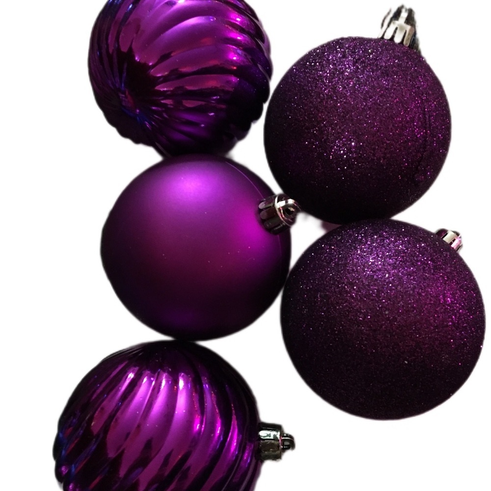 Purple Holiday Ornament Set